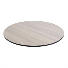 Diamond Garden DiGa Compact (HPL) Tischplatte mit 20° Fase 68cm rund - Eiche sägerau