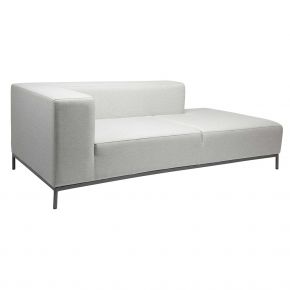 Stern TAAVI 2,5 Sitzer-Sofa anthrazit mit Bezug Outdoorstoff kristall silber, Armlehne rechts inkl. Schutzhülle